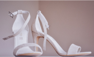 white peep-toe heels
